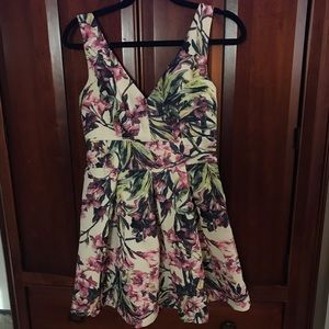 Floral/ Palm Mini Dress size S